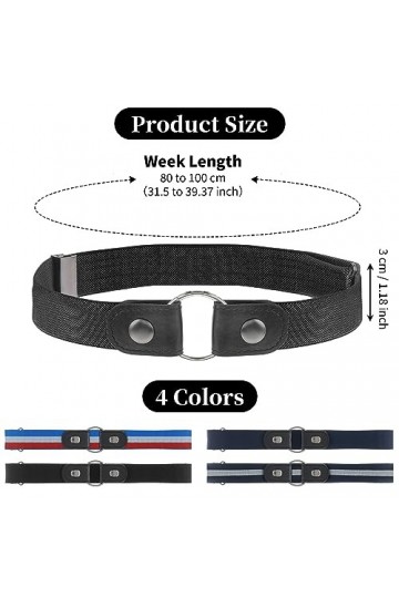 Lusofie 4 Pièces Ceinture Extensible Hommes Femmes Ceinture Extensible Sans Boucle Ceinture Invisible Sans Boucle Ceinture Ré