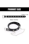 WnlahuWA Jean Style Punk Ceinture Boucle, Ceinture en cuir PU à œillets, Ceinture en Cuir à Trous Mode, Femme Ceinture Cuir P