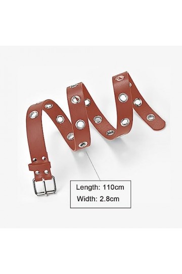 USTNIR Ceinture Femme, Ceinture à Clous, Ceinture à Double Boucle, Ceinture Gothique Ceinture Femme Cuir Noir pour Jeans, Pan