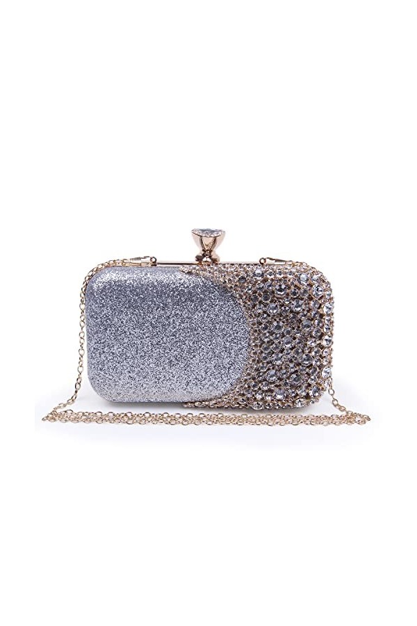 EVEOUT Pochettes et Clutches pour Femmes Scintillant Strass Sac à Main de soirée Sacs à bandoulière Pochettes de mariée Bours