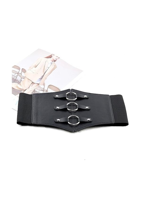 Oyccen Élastique Ceinture Large pour Femmes Corset en PU Cuir Extensible Ceintures de Robes Chemises