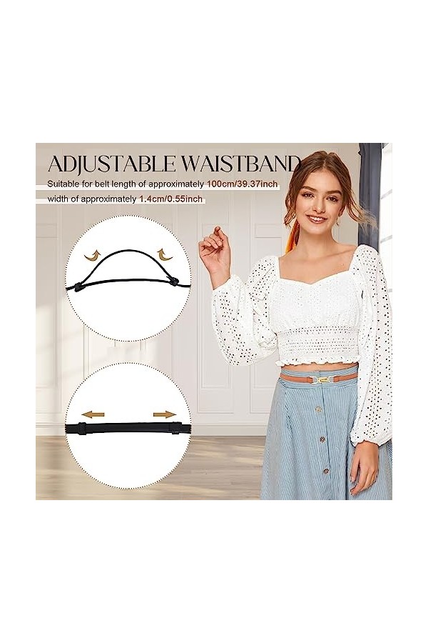 2 Pièces Ceinture Fine Femme Cuir, Femme Ceinture en Cuir Mince, Ceinture en Cuir Maigre pour Femmes, Ceintures Fines Elégant