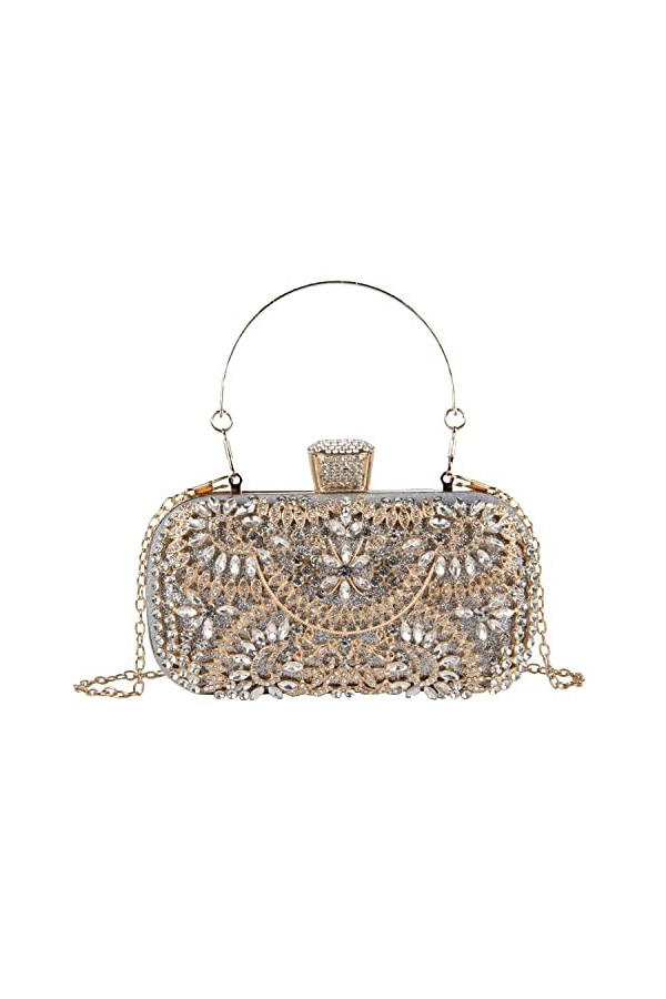 EVEOUT Pochettes et Clutches pour Femmes Scintillant Strass Sac à Main de soirée Sacs à bandoulière Pochettes de mariée Bours
