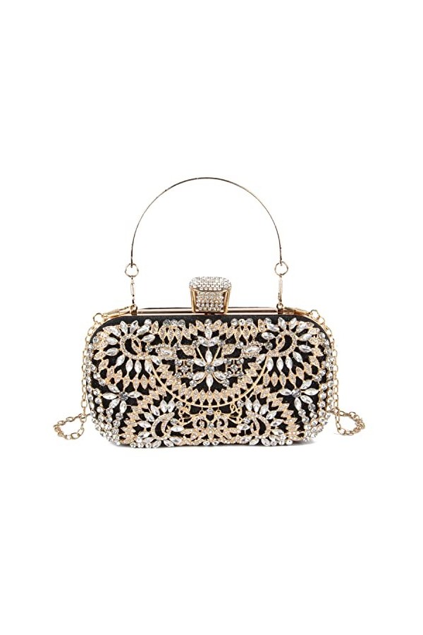 EVEOUT Pochettes et Clutches pour Femmes Scintillant Strass Sac à Main de soirée Sacs à bandoulière Pochettes de mariée Bours