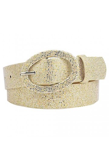 CCAIPU Cintura da donna - 106X3.5CM, finiture in strass e fibbia regolabile or 