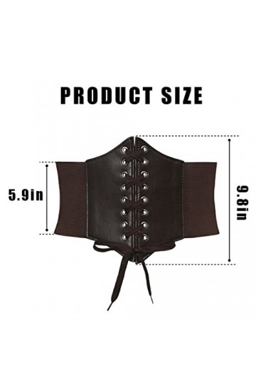 LICHUANUK Corset à lacets pour femmes élastique large bande attachée ceinture de taille Waspie harnais de hanche Convient pou