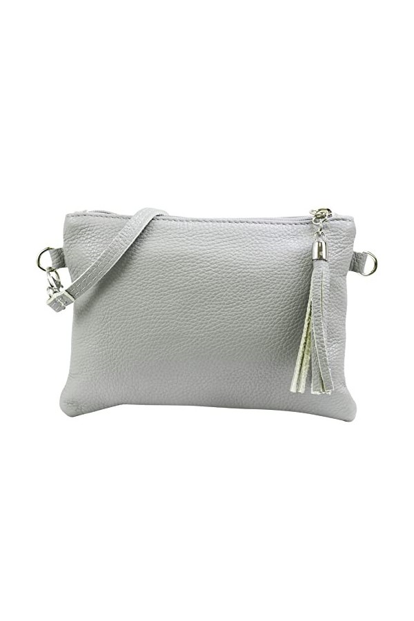 SH Leder - Anny G248 - Sac à bandoulière - En cuir véritable - 22 x 15 cm, or, Small