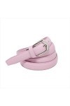 YEHMAN Ceinture femme classique fine 2 cm en croûte de cuir de vachette ajustable 120 cm Rose 