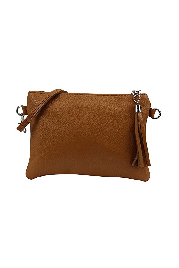 SH Leder - Anny G248 - Sac à bandoulière - En cuir véritable - 22 x 15 cm, or, Small