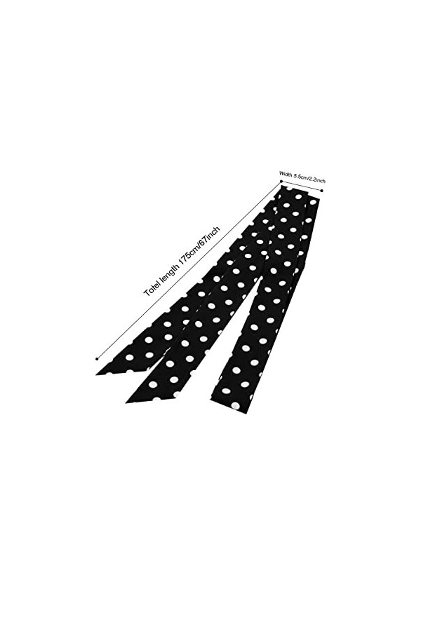 TeeYee Ceinture Satin Obi Ceinture classique pour femme Fille 170cm polka noir, L 