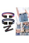 3Pcs No Buckle Stretch Ceinture Ceinture Ceinture Élastique Invisible Unisexe pour Jeans Pantalon avec Ceinture Réglable - Co
