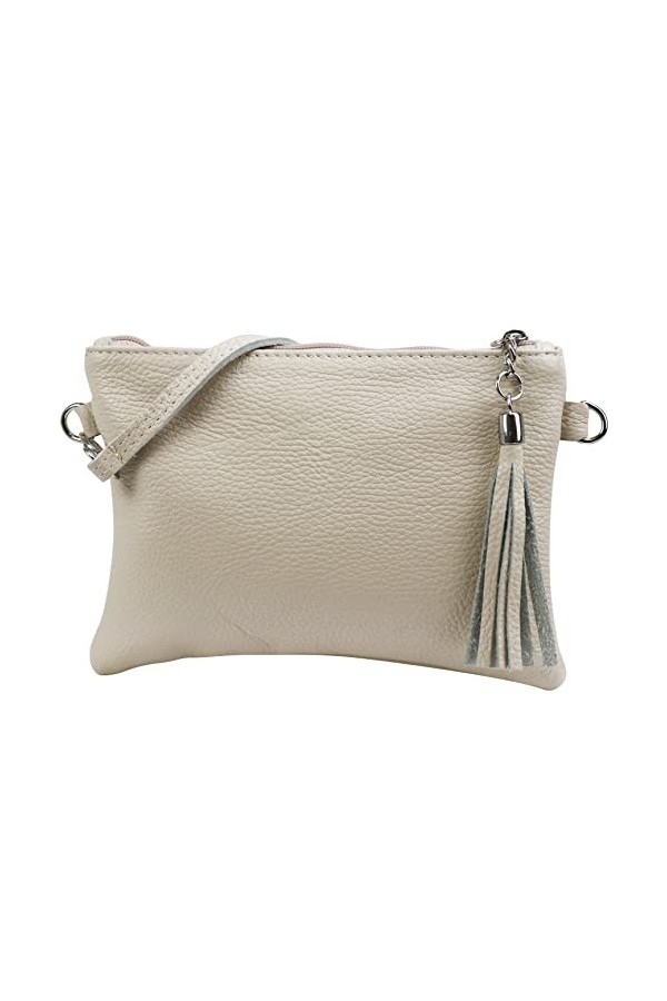 SH Leder - Anny G248 - Sac à bandoulière - En cuir véritable - 22 x 15 cm, or, Small