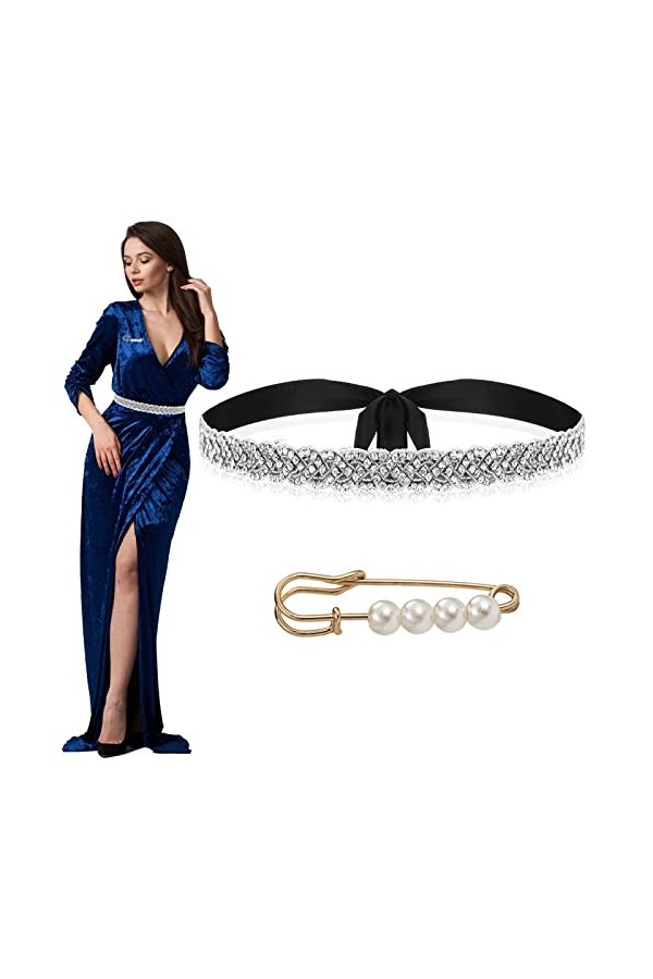 UYDF 1 PC Ceinture de Mariage en Strass,Ceinture de Mariée Nuptiale,Ceinture Strass,Nuptiale Ruban Ceinture de Mariage avec C