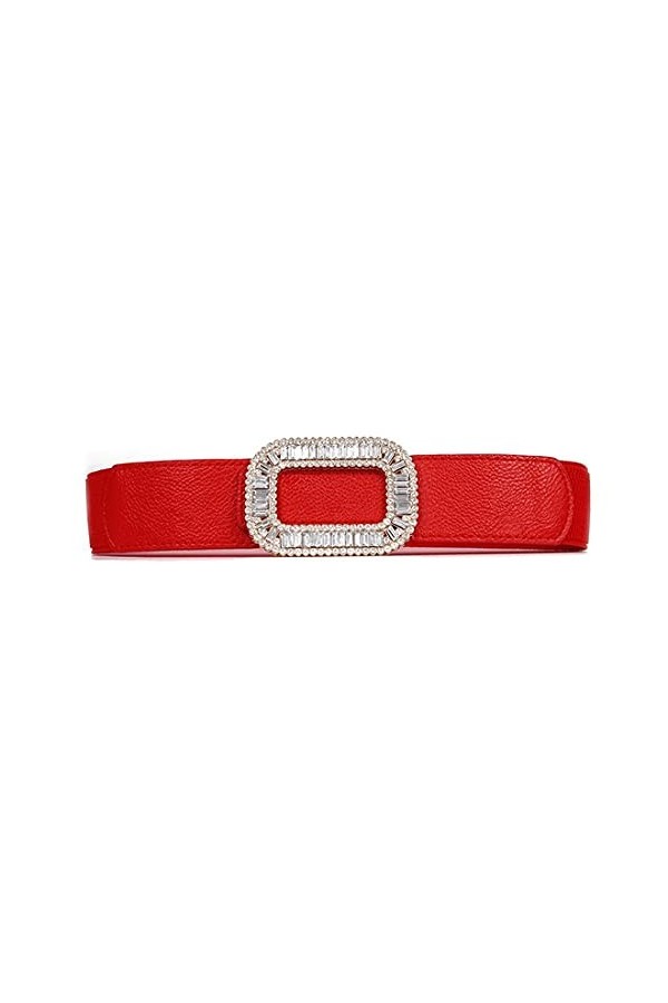 Meschett Ceinture élastique extensible pour femme pour robe ceinture à boucle en strass brillant à la mode