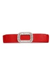 Meschett Ceinture élastique extensible pour femme pour robe ceinture à boucle en strass brillant à la mode