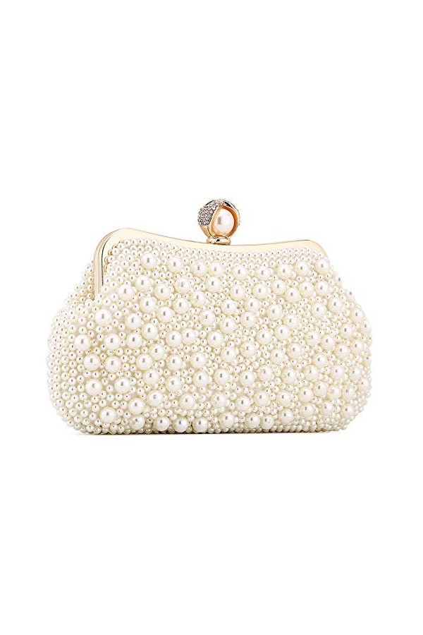 UBORSE Pochette Sac de Soirée Femme Strass élégante Petit Sac à Bandoulière de Ceremonie Mariage Cocktail élégant avec 3 chaî