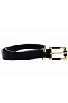 KIRALOVE Ceinture fille - idée cadeau originale - python noir - simili cuir - boucle dorée - ceinture pour femme - excellente