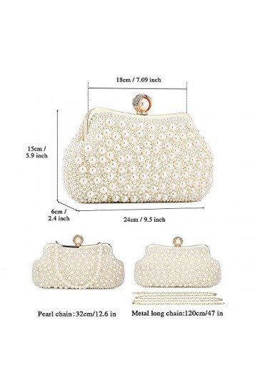 UBORSE Pochette Sac de Soirée Femme Strass élégante Petit Sac à Bandoulière de Ceremonie Mariage Cocktail élégant avec 3 chaî
