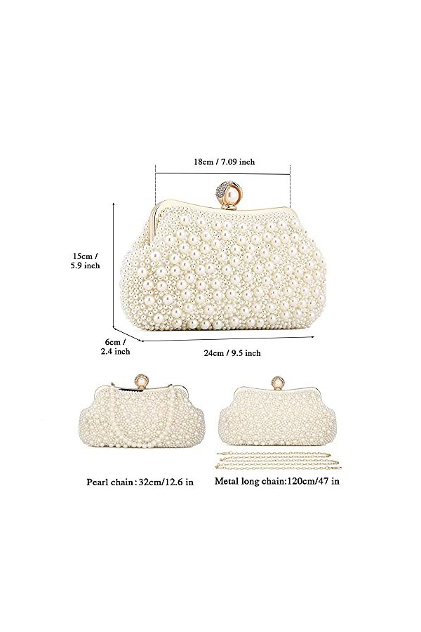 UBORSE Pochette Sac de Soirée Femme Strass élégante Petit Sac à Bandoulière de Ceremonie Mariage Cocktail élégant avec 3 chaî