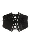 Ceinture corset pour femme - Ceinture élastique large nouée - Ceinture pour femme noir 