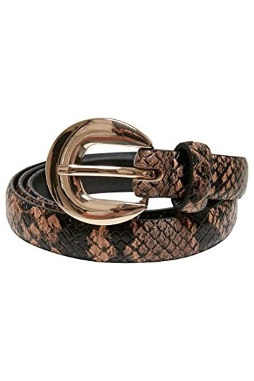 Urban Classics Ceinture Serpent en Cuir synthétique pour Femme, Beige/Noir