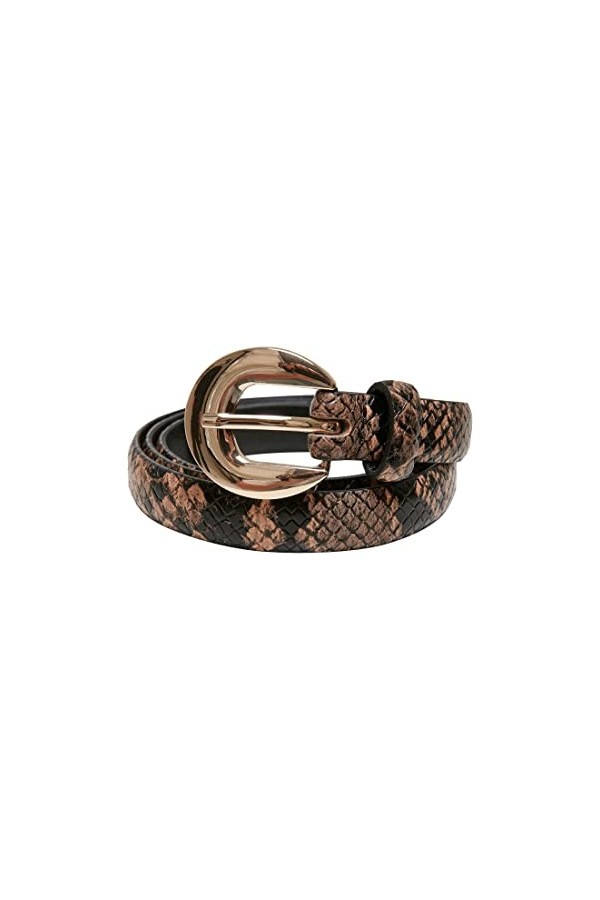 Urban Classics Ceinture Serpent en Cuir synthétique pour Femme, Beige/Noir