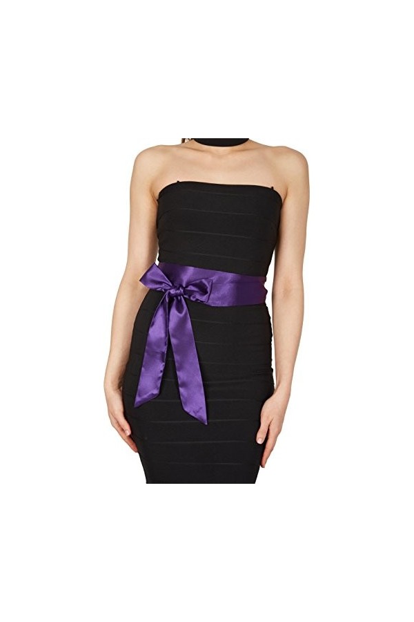 BlackButterfly Mariage Noeud Papillon Demoiselle dhonneur de Bal Ceinture de Satin Violet vif, 5W / 175L 