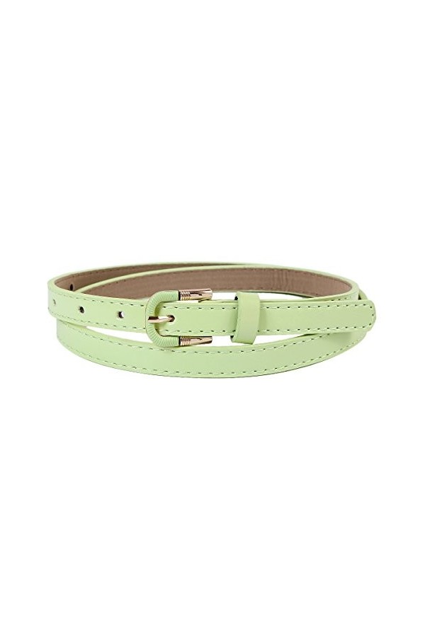 Damara Femme Ceinture Boucle Métallique Cuir Synthétique Mode Chic,Vert