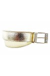 KIRALOVE Ceinture fille - idée cadeau originale - or - éco - cuir - boucle - ceinture pour femme - excellente qualité strass