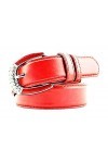 KIRALOVE Ceinture fille pour jeans - idée cadeau originale - rouge - éco - cuir - boucle - ceinture pour femme - excellente q