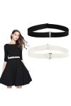 SKHAOVS 2 Pièces Ceinture Invisible pour Femme, Élastique ceinture avec Boucle Plate Ceinture Élastique Femme Ajustable Ceint