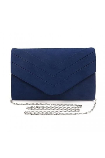 Sozakka Pochettes et Clutches Femme Bleu, Enveloppe Pochette Femme Mariage, Petit Sac Soiree Chic pour Banquets, Fêtes, Cérém