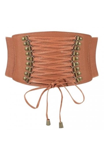 WERFORU Ceinture élastique large pour femme - Vintage - Stretch - Pour robe, C-marron, Länge 73cm für Taille Größe 65-74cm 