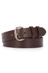 JasGood Ceinture en cuir pour femme - Avec boucle dorée - Pour femme - Style décontracté, D-stil 03 Noir boucle noire , 120cm