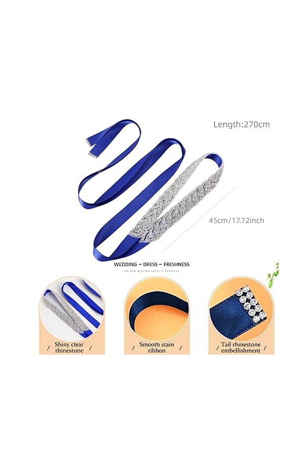 QIYULIN Ceinture de mariage en strass - Ceinture de mariée en strass - Ceinture de mariée pour robe de bal de fin dannée - P