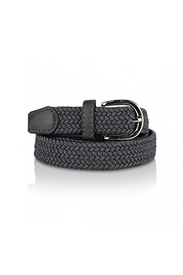 glomy * Ceinture élastique tressée pour garçons et filles, femmes et hommes de 2,50 cm de largeur, gris foncé, 110
