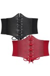 WERFORU Lot de 2 ceintures Waspie profondes pour femme - Large ceinture à lacets pour femme - Corset élastique - Pour fête d