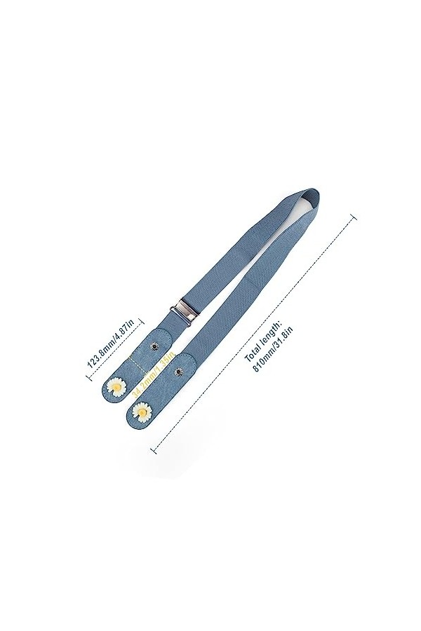 PARFCO Ceinture Sans Boucle, 4 Pièces Ceintures Femme Marguerite Forme, Réglable Cceinture Elastique Femme, Conception Sans P