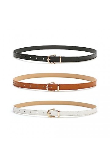 Lot De 3 Ceinture Fine Femme Ceinture Dorée Pour Robe Ceinture Femme en Cuir Ceinture Fine Taille RéGlable Ceinture Robe Femm