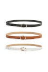 Lot De 3 Ceinture Fine Femme Ceinture Dorée Pour Robe Ceinture Femme en Cuir Ceinture Fine Taille RéGlable Ceinture Robe Femm