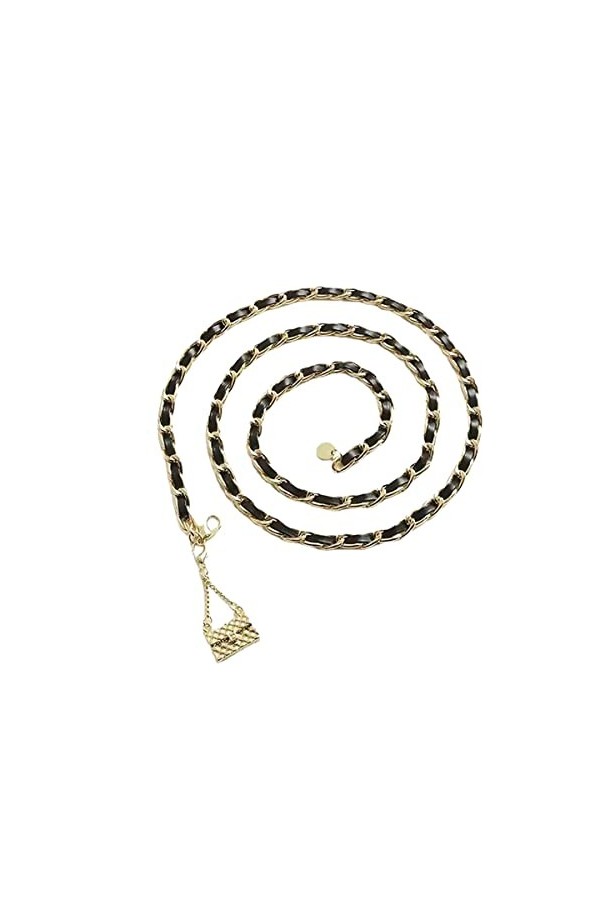 JIAHAIC Ceinture à Chaînes pour Femmes, Coeur Longue Ceinture Pendentif Réglable, convenant aux robes et aux ceintures de soi