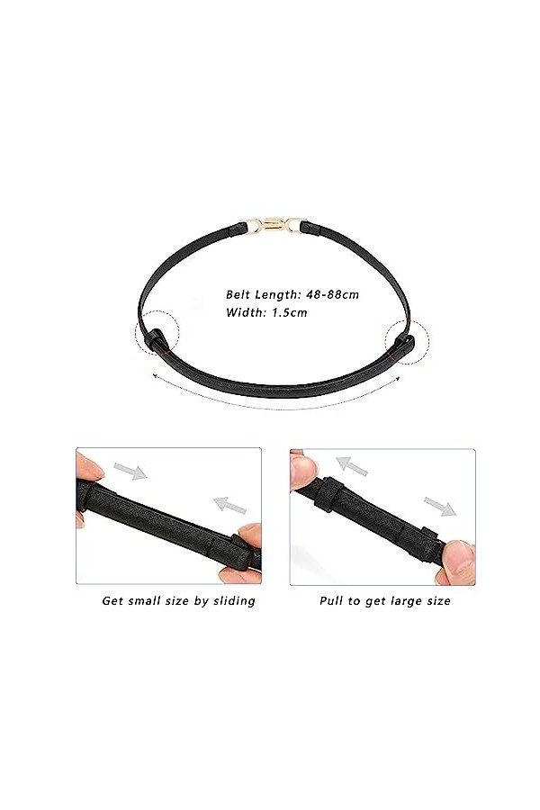 FIBOUND 2 Pièces Ceinture Fine Femme Ceintures Fines Cuir, Ceinture Dames, Ceinture Femme Ceinture Fine pour Robe Jeans Ajust