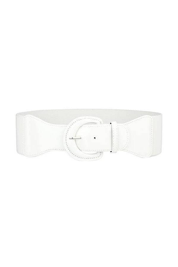 JasGood Ceinture large extensible en cuir synthétique pour femme, 1 - Noir., 82cm Passt Taillenumfang 80cm-95cm 