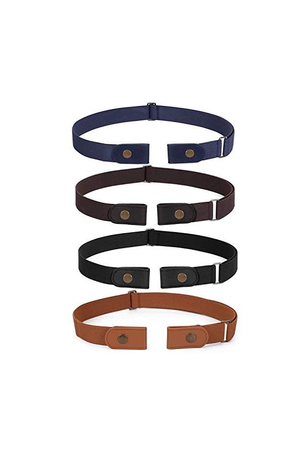 JasGood Lot de 2 ceintures sans boucle pour jeans, ajusteur de pantalon visible avec boucle plate, C-bleu+bleu, Anzug 2 Schle