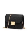 VINBAGGE Petit Sac à bandoulière pour femme en cuir PU Sac Porté épaule Clutch Sac de messager pour fête mariage Noir