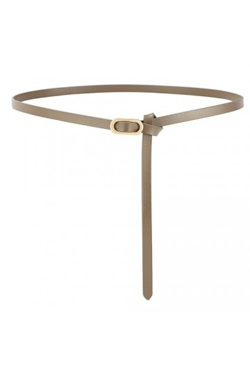 GIMIRO Ceinture femme [1cm x 108cm] ceinture en cuir geniune ceinture étroite réglable ceinture robe Etoup Gray 