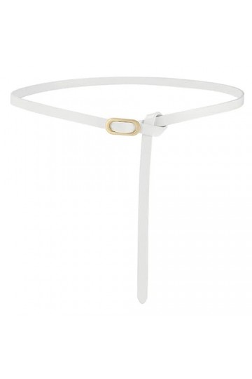 GIMIRO Ceinture femme [1cm x 108cm] ceinture en cuir geniune ceinture étroite réglable ceinture robe White 