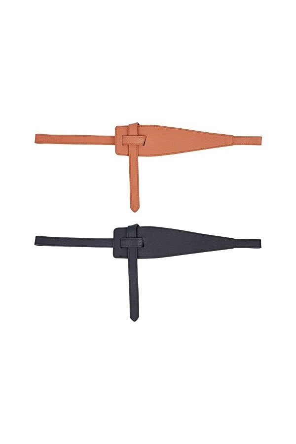 GORGECRAFT 2 pièces Imitation Cuir Chaîne Ceintures Femmes Ceinture Robe Attacher Un Noeud Pas de Boucle Taille Ceinture pour