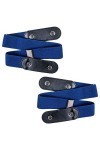 Lot de 2 ceintures élastiques sans boucle, réglables pour un tour de taille de 60 à 120 cm, bleu, pour femme, ceinture pour h