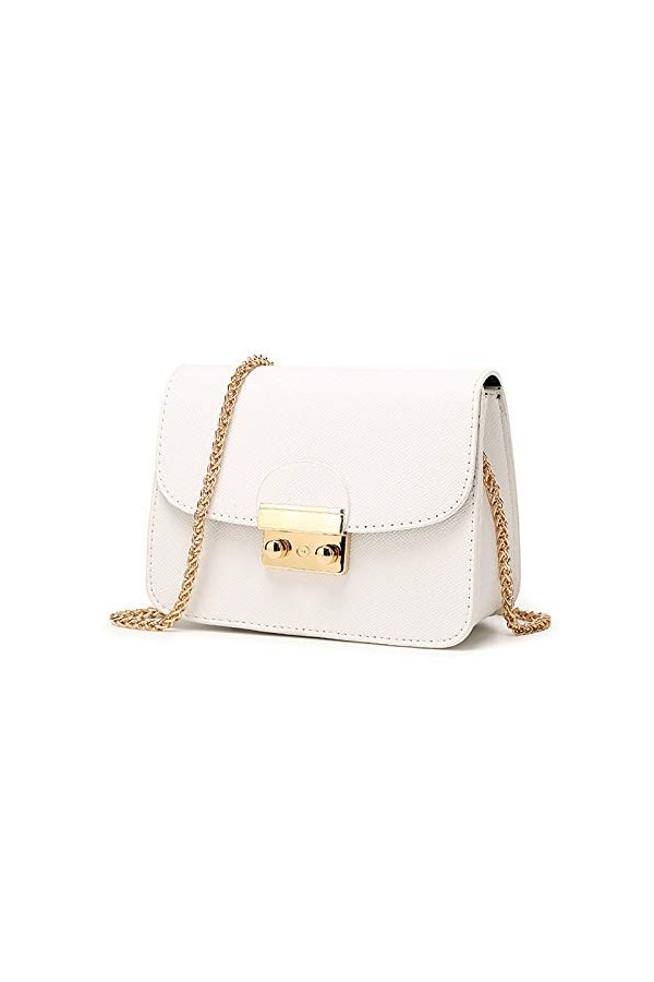 VINBAGGE Petit Sac à bandoulière pour femme en cuir PU Sac Porté épaule Clutch Sac de messager pour fête mariage Noir